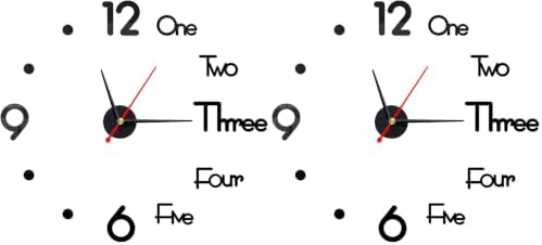 10-20 Inch DIY Wall Clock 3D Frameless Silent Non Ticking