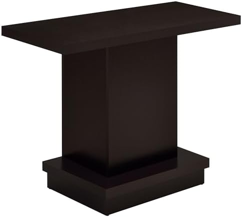 Coaster Home Furnishings - Reston - Engineered Wood - 40-Inch Rectangular Contempandary Table with Geometric Pedestal Base Design and Plastic Glides