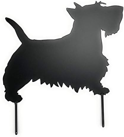 Scottish terrier scotty dog metal art yard stake powder coated black