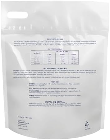 Robelle 25-Pounds Premium pH Up for Swimming Pools | 100% Sodium Carbonate, Raises pH, pH Increaser, Easy To Use, Works Fast