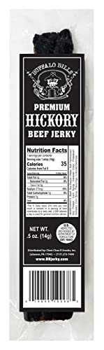 Buffalo Bills 16 Oz Hickory Smoked Premium Beef Jerky Pieces in Random Size | Selling Beef Jerky Nationwide Since 1990, Made In The USA, 100% US Beef, Marinated In Soy Sauce, Garlic, And Black Pepper