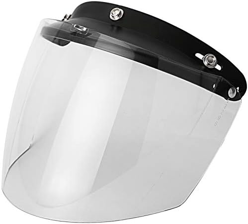 3-Snap Flip Shield Visor for Motorcycle Helmets (Clear)