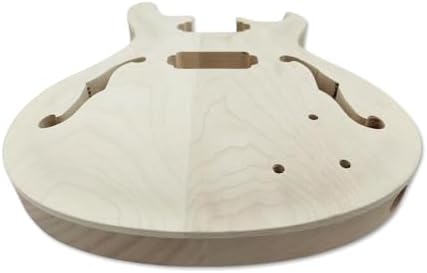 Mahogany Maple Cap Curved Top Semi Hollow Guitar Body Set In Pocket DIY Replacement