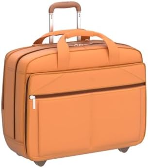 Solo New York Leather Rolling Case with Wheels - Roller Laptop Bag, Wheeled Briefcase for Women & Men, Carry On Size for Travel