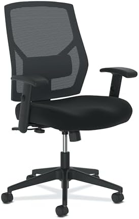 HON Crio Big and Tall Ergonomic Office Chair, Heavy Duty Desk Chair, Black | Big and tall ergonomic office desk chair for desk work, lumbar support, adjustable arms, mesh comfort, 450 lb capacity