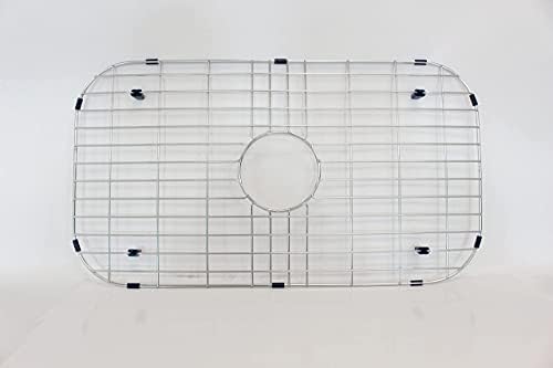 2 Pack Stainless Steel Sink Grid 14.125 x 12 in Rear Drain Hole