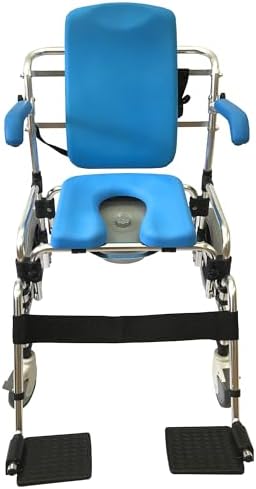 Platinum Health Baltic Professional Transport Shower/Commode Chair-Padded, Polyurethane or Polyvinyl Chloride