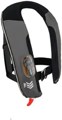 Eyson Unisex Adult Automatic Inflatable Life Jacket Vest with Zippered Pocket (Grey)