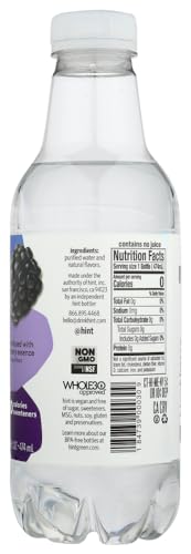 Hint Unsweetened Essence Water, 16 Ounce Bottles (Pack of 6) (Blackberry)