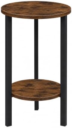 Convenience Concepts Graystone 24 inch 2 Tier Plant Stand - Industrial Stand for Plants, Vases, and Antiques, Urban Modern Design for The Living Room