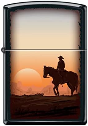 Zippo Lighter-Personalized Custom Message Engraved on Backside Cowboy Hat and Rope Westerns Windproof Lighter Resting Cowboy 24879