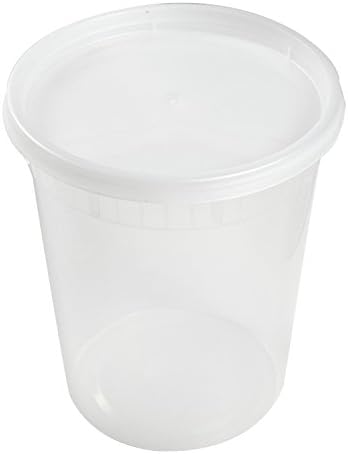 AmerCare 32 Ounce Clear Deli Container with Lid Combo, Case of 240