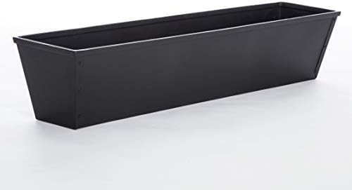 48in. Galvanized Tapered Window Box - Powder Coated Black