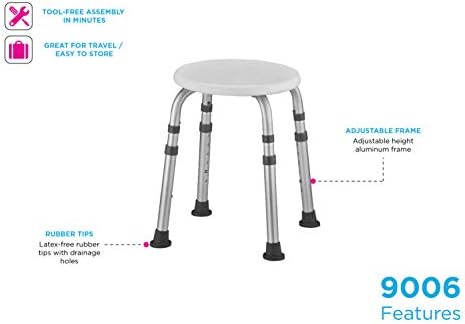 NOVA Medical Products Bath Stool White 1 Count (Pack of 1)