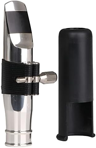 Yibuy Jazz Tenor Saxophone Mouthpiece Set Silver 6# Saxophone Replacement Parts