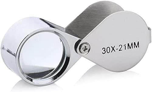 Mini 20X Folding Pocket Magnifier with Metal Case - Portable Reading Magnifying Glass for Inspection, Jewelry, Coins, Hobby, Travel