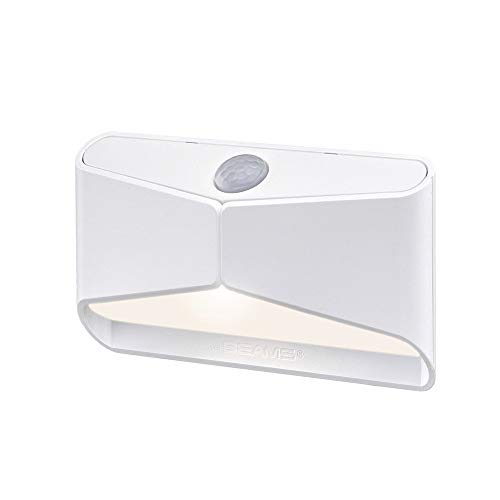 Mr. Beams MB710 LED Nightlight, Wireless, Battery-Powered, Motion-Sensing For Use In Bedroom, Stairs, Nursery, Kitchen & More, Three-Pack, White