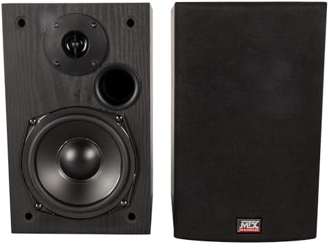 MTX Audio MONITOR5i 5.25 Inch 2-Way Bookshelf Speakers, 200W Polypropylene Wired Home Theater and Music Speaker System with RCA Input, Black