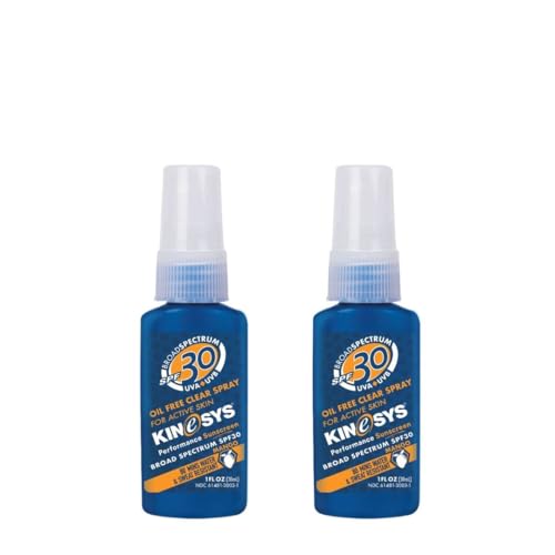 KINeSYS Fragrance Free Clear Spray Sunscreen for sensitive skin, SPF 50, Hypoallergenic, Broad Spectrum UVA/UVB protection for Face & Body; PABA and Oxybenzone FREE, 700+ Sprays, 4 Fl Oz/120 mL