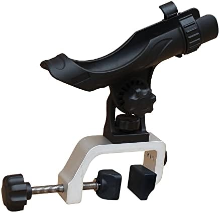 Brocraft Power Lock Fully Adjustable Aluminum Large Opening Clamp Rod Holder for Jon Boat