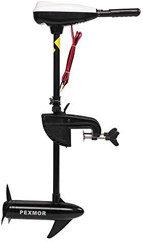 PEXMOR 8 Speed Electric Trolling Motor, Electric Outboard Boat Motor w/Adjustable Handle & LED Indicator, Transom Mounted for Saltwater, Kayak
