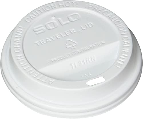 SOLO TLP316-0007 White Traveler Lid for SSP and Bare Paper Hot Cup - 2 Packs of 100 (200 Lids Total)