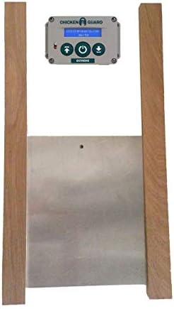ChickenGuard Classic Door Kit Combi - 'Extreme' Auto Coop Door Opener Plus Aluminium Pop Hole Door with Oak Runners