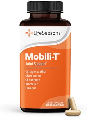 LifeSeasons Mobili-T - Joint Support Supplement - Reduces Aches & Discomforts - Increase Range of Motion - Rebuild Tissue & Cartilage - MSM Chondroitin Collagen Glucosamine & Turmeric - 120 Capsules