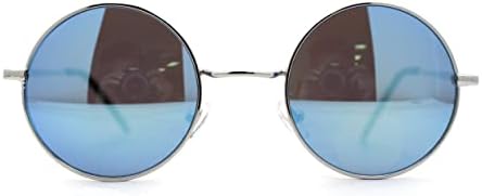 SA106 Reflective Color Mirrored Hippie Groove Round Circle Lens Retro Sunglasses