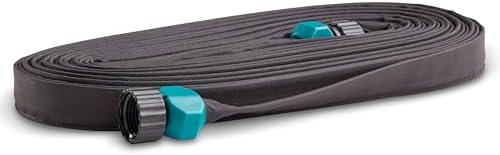 Gilmour 25' Black Flat Weeper Soaker Hose for Garden Beds, Drip Irrigation Outdoor Hose, Flexible Garden Hose for Vegetable Gardens, Flower Beds