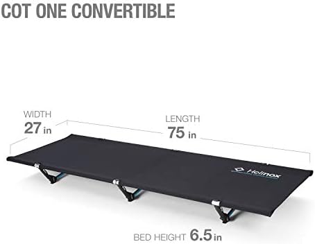 Helinox Cot One Lightweight, Compact, Collapsible, Portable Camping Cot, Regular, Black