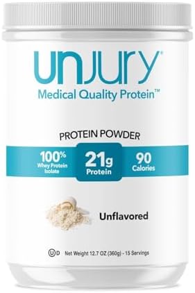 Unflavored Protein Powder | 21g 100% Whey Isolate Protein Powder | Unflavored Whey Protein Powder | Low Carb and Sugar Free Whey Protein Isolate | Gluten Free | Certified Kosher | 15 Servings