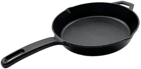 Nexgrill 10" Pre-Seasoned Cast Iron Skillet, Heavy-Duty Round Frying Pan | Offers 10" x 2.5", Contoured Handle, Hanging Loop, Side Notches, Heavy-Duty