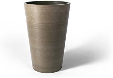 Algreen Valencia Round Planter Pot, 12.25 by 18-Inch, Textured Brown | Round Shape, Indoor Use, UV And Weather Resistant, Drainage Hole With Removable Plug, Lightweight 5.51 lb