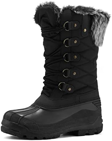 mysoft Women's Snow Boots Waterproof Mid-Calf Winter Boots