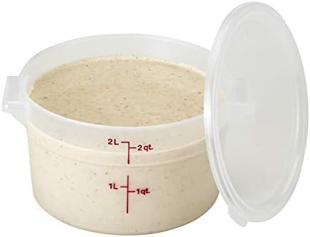 Cambro Food Storage Container - Round Series - 2 QT (Quart) - Commercial Grade for Food Prep (Clear)