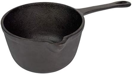 Jim Beam JB0204 Pre-Seasoned Heavy Duty Construction Cast Iron Basting Pot for Grilling and Oven, Large, Black