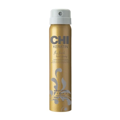 CHI Keratin Flex Finish Hair Spray, Lightweight, Long‑Lasting Hold & Smooth Styling, Controls Frizz, Flyaways & Seals Out Humidity, Professional Hair Finish Spray, Unscented, 10 Oz