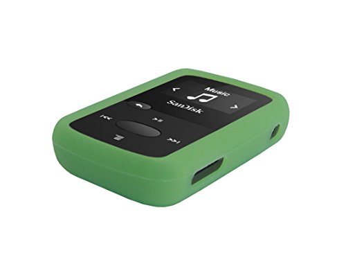 Silicone Case for Sandisk Clip Jam (SDMX26) MP3 Player (Released in 2015), Soft Rubber Skin Bumper Cover, Lawn Green