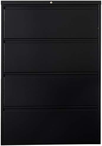 Lorell 4-Drawer Lateral File, 36 by 18-5/8 by 52-1/2-Inch, Black