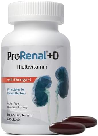 ProRenal+D with Omega-3 Fish Oil Kidney Multivitamin 60 Softgels, 30-Days