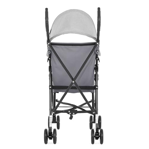Dream On Me Aero Travel Umbrella Stroller, 1-Hand Fold, Lightweight, Black | 3 Point Safety Harness, Dual Brakes, Adjustable Removable Canopy, Sturdy Steel Frame, Compact, For Toddlers 6-36 months