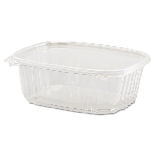 Genpak AD32 | 32oz Clear PET Hinged Deli Container | Recyclable, Made with up to 30% Post-Consumer Content, BPA Free