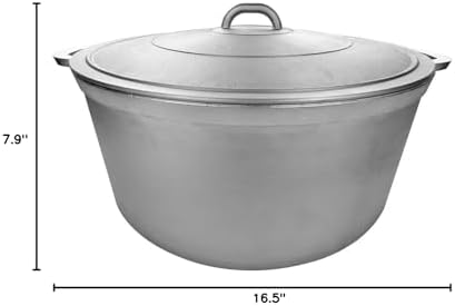 Uniware 9900 Super Quality Aluminum Caldero,Dutch Oven, 23.4 QT,Silver (42cm (16.5-Inch))