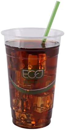 Eco-Products Compostable Paper Wrapped Plastic Straws, 7.75" Long, 5mm Diameter, Case of 9600, Green Disposable Plant Based PLA Plastic