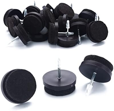 Furniture Felt Pads Nail-on Heavy Duty Felt Pad Chair Sliders Round Chair Leg Floor Protectors 1" Furniture Leg Protector 24 Pack