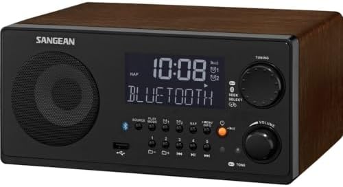 Sangean WR-22BK Digital Radio, AM/FM with Bluetooth, USB, Black