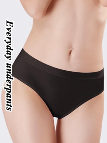 Buankoxy Women's Mid-Rise Stretch Cotton Panties, Assorted Colors