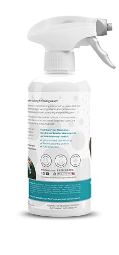 Vetericyn FoamCare Medicated Dog Shampoo - Instant Foaming, Spray-On Hypoallergenic Shampoo, Medicated Formula for Sensitive Skin, Safe for Dogs and Cats. 16 Ounce