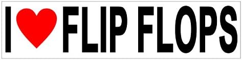 JS Artworks I Love Flip Flops Vinyl Sticker Decal